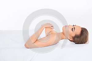 Spa. Relaxed young woman