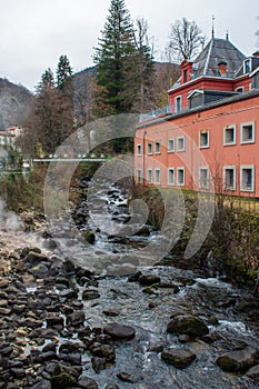 The spa resort of Ax-les-Thermes in Ariège, France