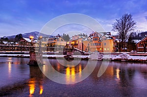 Spa resort Bad Ischl Austria at sunset