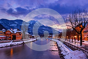 Spa resort Bad Ischl Austria at sunset