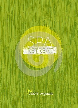 Spa Retreat Organic Eco Background. Nature Friendly Vector Concept On Rough Textured Background