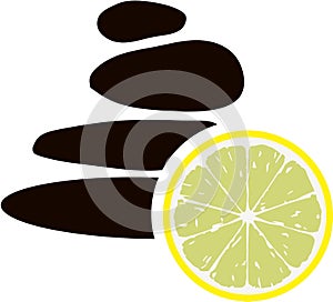 Spa Rocks and Lemon Vector