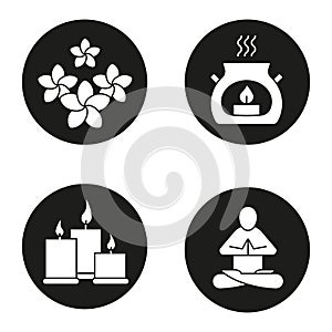 Spa salon icons set