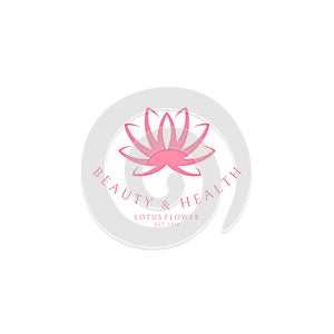 Spa salon. Logo template. Pink lotus