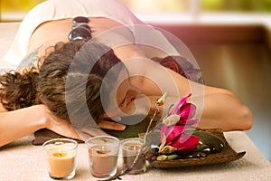 Spa Salon. Stone Massage