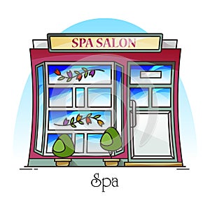 Spa salon or woman beauty building, parlor