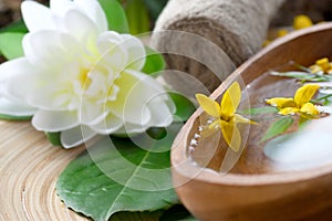 Spa setting with flower