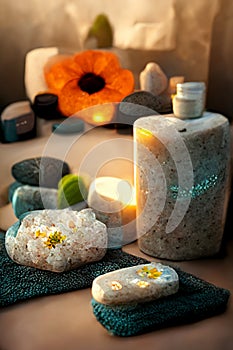 Spa Setting with Soft White Towels