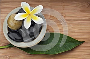 Spa still life background, with massage stones