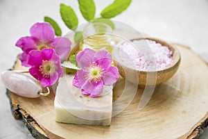 Spa still life with natural soap