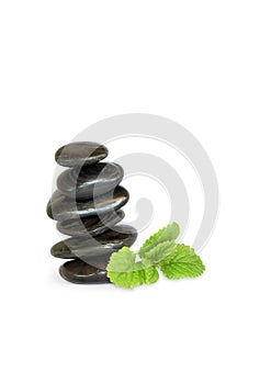 Spa Stones and Lemon Balm Herb