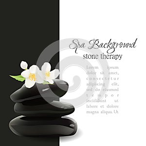 Spa Stones Realistic Vector Background. Isolated Vector Illustration. Template for Cosmetic Shop, Spa Salon, Beauty Products Pack