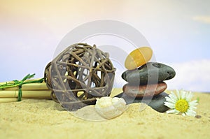 Spa stones with sand