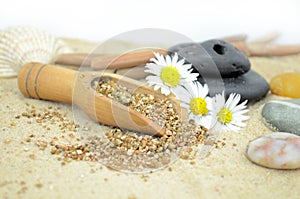 Spa stones with sand