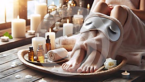 A spa-style pedicure treatment, Ai generated image
