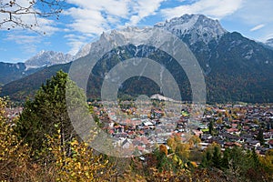 Spa town mittenwald from lookout point