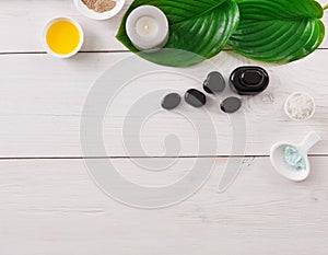 Spa treatment, aromatherapy background. Details and accessories