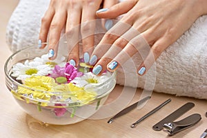 Spa treatment for female hands.