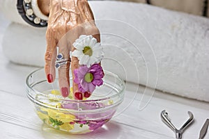 Spa treatment for female hands.