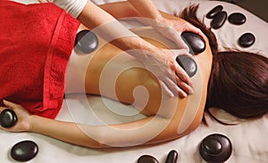Spa treatment. Hot Stone Massage