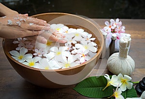 Spa treatment and product for female feet and manicure nails spa,