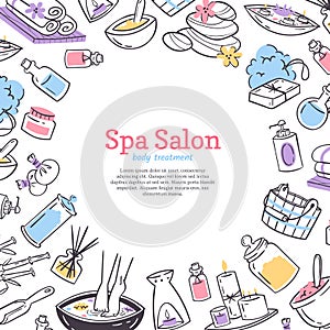 Spa treatment salon poster background Design for cosmetics store spa and beauty salon, organic health care products