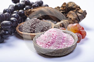 Spa treatment and skin care with Malvasia vulcanic grape aromatic sea salt