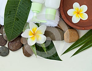 Spa or wellness background with white towels