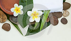 Spa or wellness background with white towels