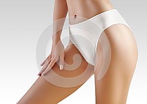 Spa, wellness. Healthy slim body. Beautiful hips. Fitness or plastic surgery. Perfect buttocks without cellulite