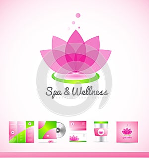 Spa wellness lotus logo icon