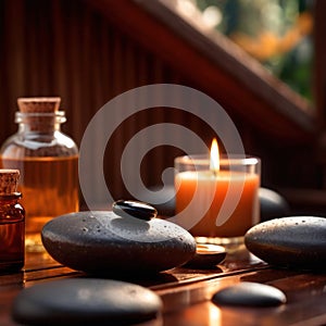 spa wellness relaxation and healing area concept photo