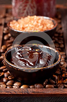 Chocolate coffee spa products and aromatherapy