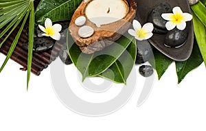 Spa welness tropical objects with stones