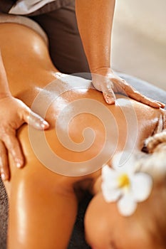 Spa Woman Back Massage. Beauty Treatment. Body, Skin Care Therapy