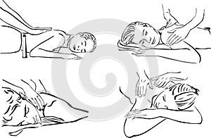 Spa woman massage illustration photo