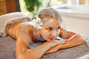 Spa Woman. Massage Procedure In Beauty Spa Salon. Body Care.