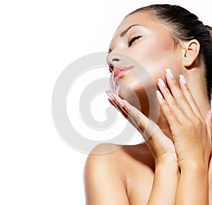 Spa Woman Touching her Face