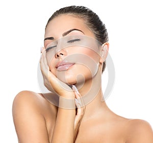 Spa Woman Touching her Face