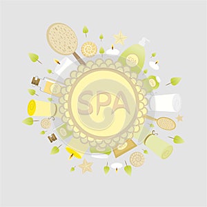 Spa yellow light green logotype concept