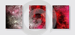 Space Abstract Galaxy Banners set. Vector design.