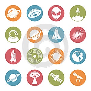Space - Aerospace Technology Circle Colorful Flat Icon