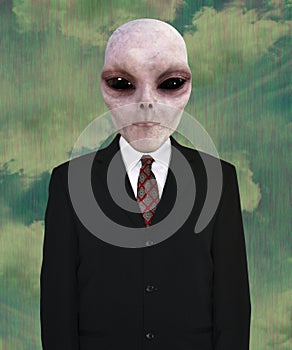 Space Alien, Business Suit, Tie