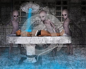 Space Aliens, Alien, Operate on Human Man photo