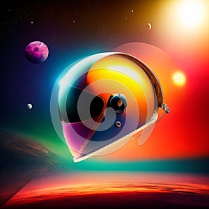 A space astronaut sitting inside a space rocket. Side profile. Generative ai