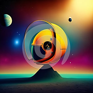 A space astronaut sitting inside a space rocket. Side profile. Generative ai