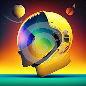 A space astronaut sitting inside a space rocket. Side profile. Generative ai