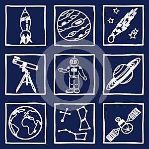 Space and astronomy icons