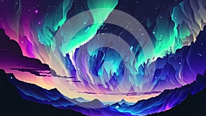 Space aurora wallpaper 4k illustration