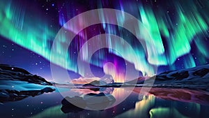 Space aurora wallpaper 4k illustration